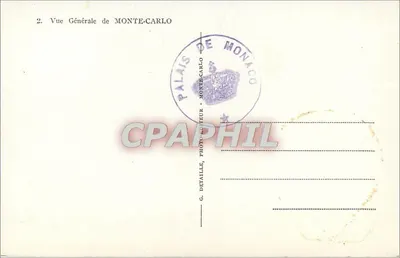 Monte-Carlo — Vista Geral — G. Detaille, Fotógrafo, Mônaco — Verso