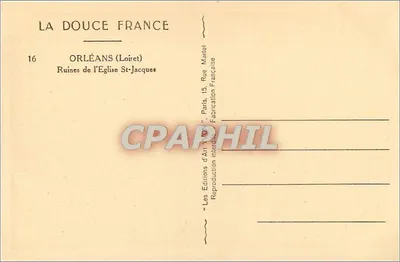 Orléans (Loiret) — Ruïnes van de Kerk Saint-Jacques — Les Éditions d'Art YON, Parijs — Achterkant