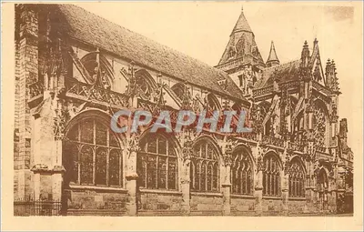 Igreja de Les Andelys — vista da fachada gótica — editor Létt et Nepruchin, Paris