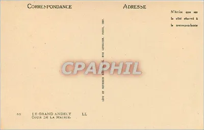 Le Grand Andely — Cour da prefeitura — Editor Lévy e Neudrein, Paris — Verso