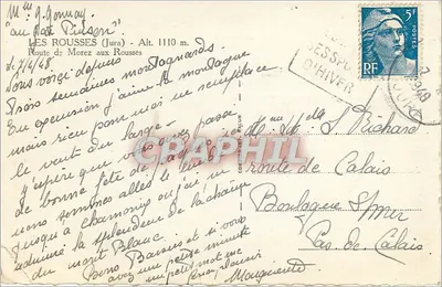Les Rousses (Jura) — Wys. 1110 m. — Trasa do Calais — wydawca Cim — Rewers