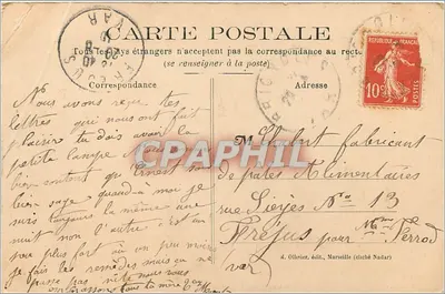 Marseille — Kade van de Fraterniteit en Oude Haven — M. Ollivier, uitgever (cliché Nadar) — Serie N° 13 — Achterkant