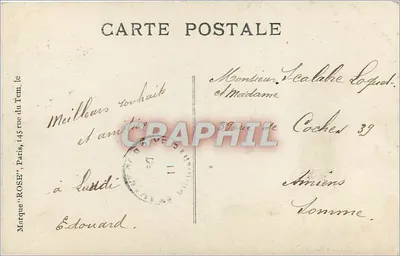 Angoulême — L'Hôtel-de-Ville, Le Beffroi, La Tour de Lusignan — Marque 'ROSE' n°408 — Achterkant