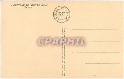 Zamek Vizille — Wejście — Serv. Commercial Monumental Historiques, Paris — Rewers