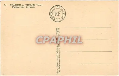 Zamek Vizille — Front na ogród — Serr. Komercjalne Monuments Historiques, Paryż — Rewers