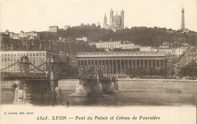 LYON — Pont du Palais et Coteau de Fourvière — E. Andrié, édit, Lyon, n° 5505