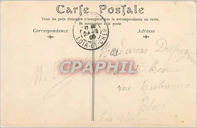 ÉTRETAT — Vista da Praia tirada da Falésia de Aval — Bilhete postal antigo n°19 — Verso