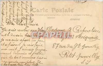 Bilhete postal antigo Le Havre La Provence — Verso