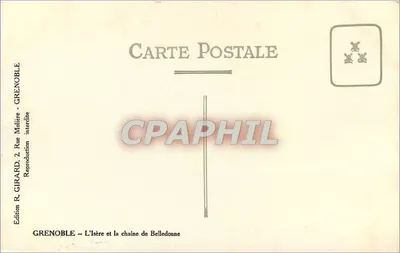 Grenoble — A Isère e a cadeia de Belledonne — Edição R. Girard — Verso