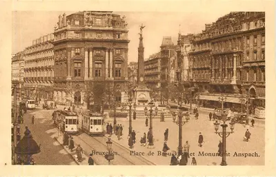 Bruxelas - Place de Brouck e Monument Anspach