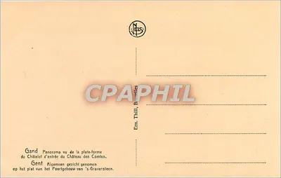 Gent — panorama widziana z platformy Zamek Władcy — Enn. Thill, Bruksela — Rewers