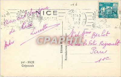 Crepúsculo em Nice — Edição Malco — n°721 — Verso