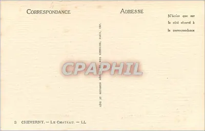 Castello di Cheverny — Vista del castello — Editore: Rue Lepellier, Parigi — Verso