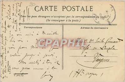 Marselha. O Monumento dos Mobiles — editor L.V.6 — Verso