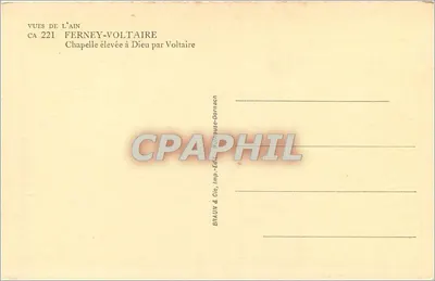 Ferney-Voltaire — Capela elevada a Deus por Voltaire — BRAUN & Cie, imp.-Édit. Rumouse-Dornach — Verso