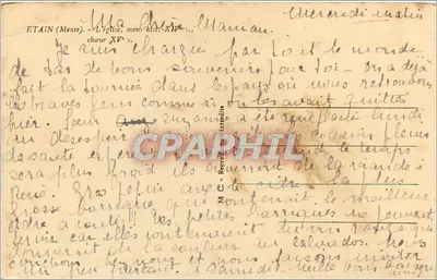 Étain (Meuse) — Igreja, monumento histórico do século XV — Editor não identificado, número de série não visível — Verso