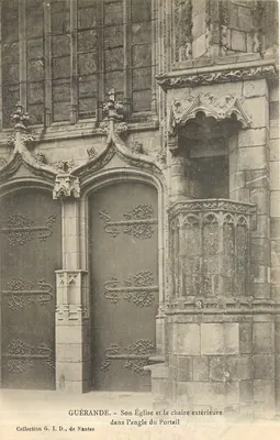 Guérande — Sua igreja e a cadeira externa no canto da porta — Coleção G. I. D., de Nantes