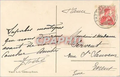 Interlaken i Jungfrau — widok panoramiczny — Wehrli A.-G., Kilchberg-Zürich, nr 421 — Rewers