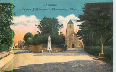 Étretat — A Igreja, o Calvário e o Monumento aos Mortos — G.F. Le Bovre