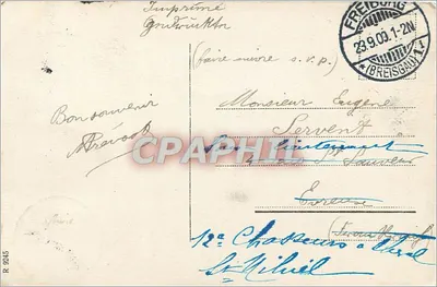 Freiburg i. Br. Münster — widok panoramiczny — wydawca nieznany — Rewers
