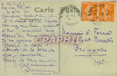 Feria w Carnaque — Korespondencja — Karta pocztowa — Rewers