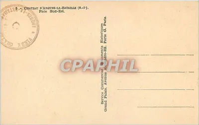 Zamek Arques-la-Bataille — Strona południowo-wschodnia — Service Commercial Historiques — Rewers