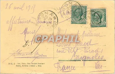 Bilhete postal antigo Roma Campidoglio Palazzo Senatorio — Verso