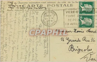 Avignon — Novo Ponte de Pedra — Edição Ideal M.F.B. — Verso