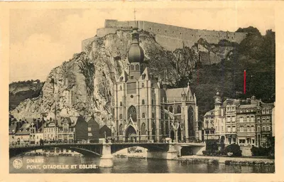 Dinant, ponte, cidadela e igreja — editor Lévis, número de série não visível