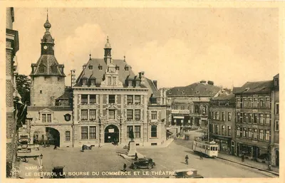 Namur, o sino, a Bolsa de Comércio e o teatro — Editor: Thill, Bruxelas