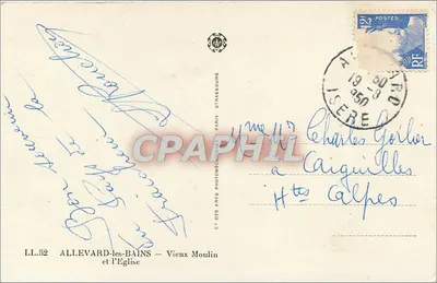 Allevard-les-Bains — Velho Moinho e a Igreja — C° des Arts Photomécaniques, Paris — Verso