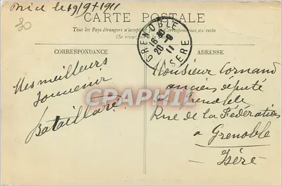 Bilhete postal antigo Monte Carlo Sala de Teatro — Verso