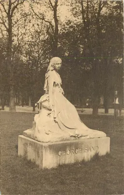 Statua George Sand — Ogrody Luxembourg — wydawca nieznany, numer seryjny nie widoczny