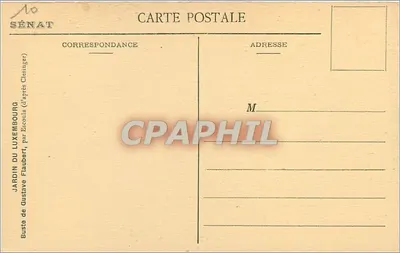 Busto de Gustave Flaubert — Jardim do Luxemburgo — editor Sénat — Verso