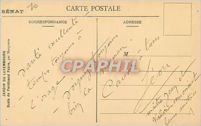 Ogród Luxembourg — Półpostać Ferdinanda Fàbre — Wydawca: Marqueste — Rewers