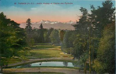 Tarbes (H.P.) - Jardim Massey e Cadeia das Pirineus — Editor Laforgue, Tarbes
