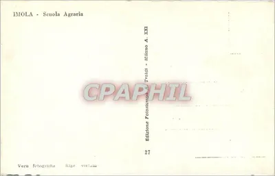 Imola - Escola Agrícola — Edição A. XXI, Milão — Verso