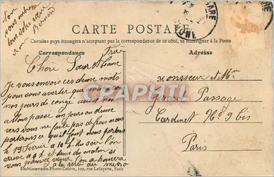 Paryż — widok panoramiczny — B.J.C. PARIS, depôt — Rewers