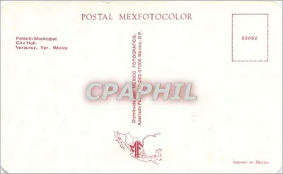 Palácio Municipal — Veracruz, México — Postal MexFotocolor n°22082 — Verso