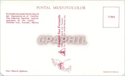 Piramida w Chichén Itzá — równonoc — Editorial San Fernando — Rewers