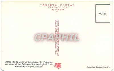 Palenque — widok z lotu — Tarjeta Postal Vistacolor, nr V2747 — Rewers