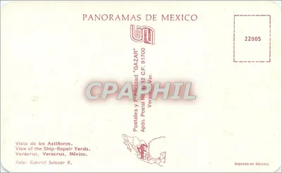 Veracruz — Vista dos estaleiros navais — Panoramas de México, n° 91700 — Verso