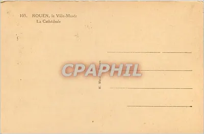 Rouen — Katedra — M. Métau, Rouen, n°105 — Rewers