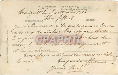 Casa Forestale del Four les Moines — Argonne — J. Courcier, 8 rue Simon-le-Franc, Parigi — Verso