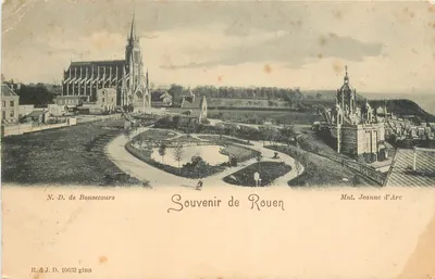 Vista de Rouen — N.D. de Bonsecours e Mont Jeanne d'Arc — R.&J. D. 10632 gina