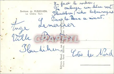Arredores de PLEUDIHEN — O Carvalho Verde — Edições Gaud, rue René Gallois — Verso