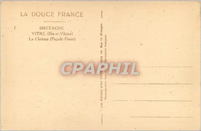 Vitré — O Castelo (Fachada Oeste) — Les Éditions d'Art Yvon, Paris — Verso