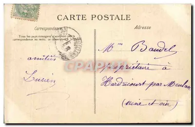 Wejście do Zameku — Okolice Pacy-sur-Eure — Normandia — Stara pocztówka n°32 — Rewers