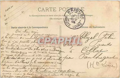 O Castelo de Chabreuges, perto de Brioude — "L'Auvergne Illustrée" n°597 — Editor M. C. Bonnet — Verso