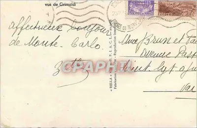 Vista di Monaco — Grimaldi — editore Rella, n. 20.0688 — Verso